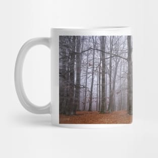 Winter landscape with frost on trees Mug